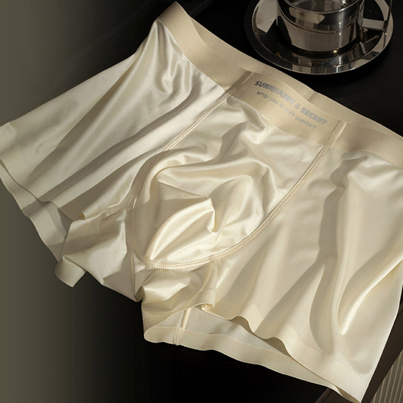 Caleçon de luxe léger en satin, soie glacée et respirant pour hommes