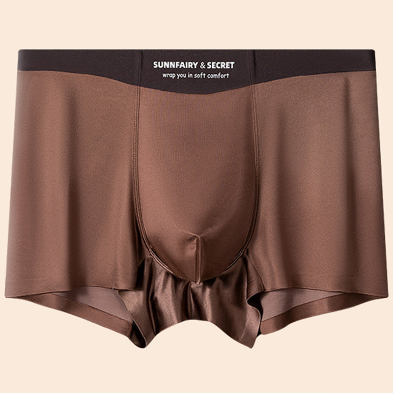 Caleçon de luxe léger en satin, soie glacée et respirant pour hommes