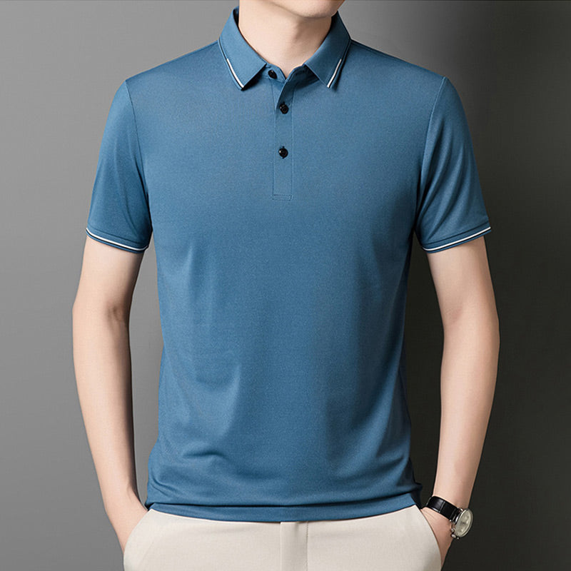 ✈️Livraison gratuite à l'achat de 2✈️T-shirt à manches courtes avec revers pour les hommes d'affaires décontractés