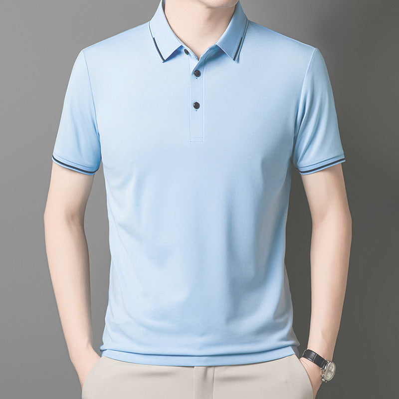 ✈️Livraison gratuite à l'achat de 2✈️T-shirt à manches courtes avec revers pour les hommes d'affaires décontractés
