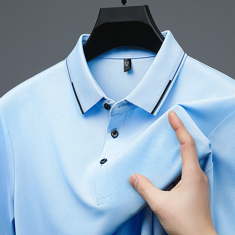 ✈️Livraison gratuite à l'achat de 2✈️T-shirt à manches courtes avec revers pour les hommes d'affaires décontractés