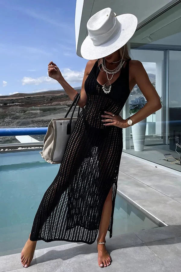 đ„ĂlĂ©gante robe en maille Ă dĂ©coupes
