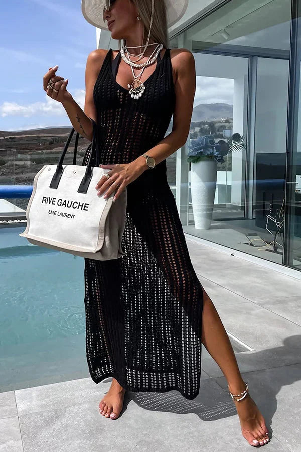 đ„ĂlĂ©gante robe en maille Ă dĂ©coupes