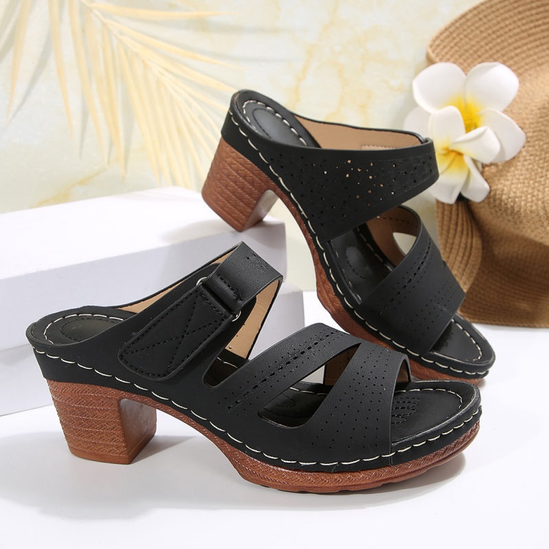 Sandales à talons hauts et à bouts ouverts pour femmes