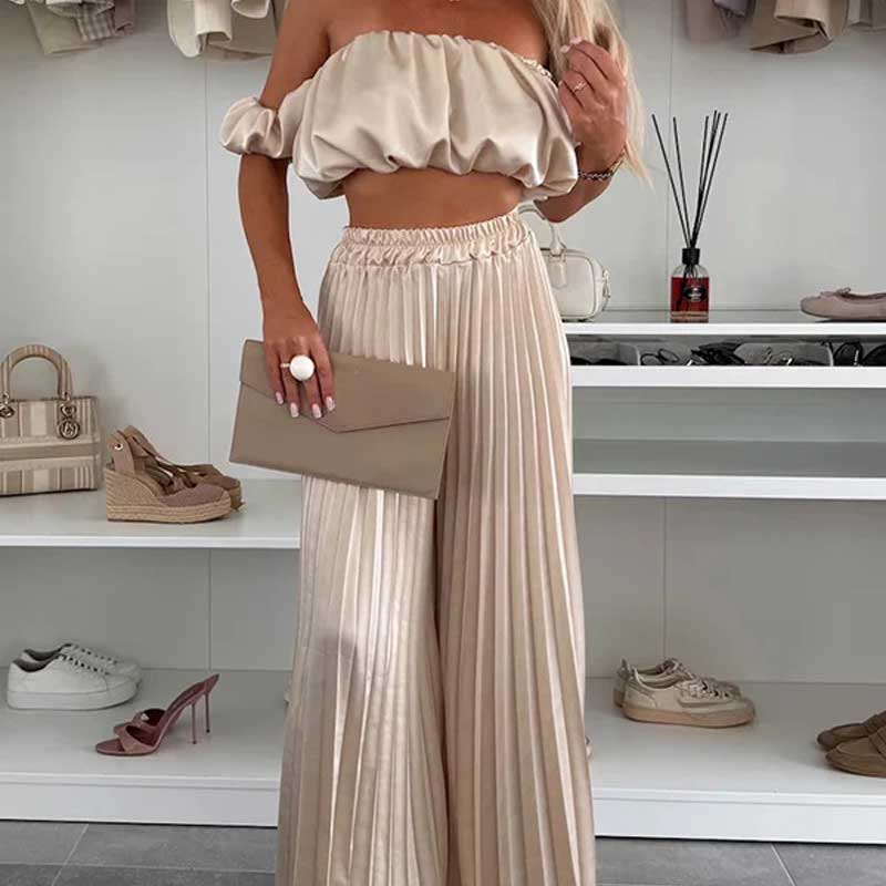 🔥 50% de réduction 🔥Ensemble deux pièces - Top sexy et pantalon large