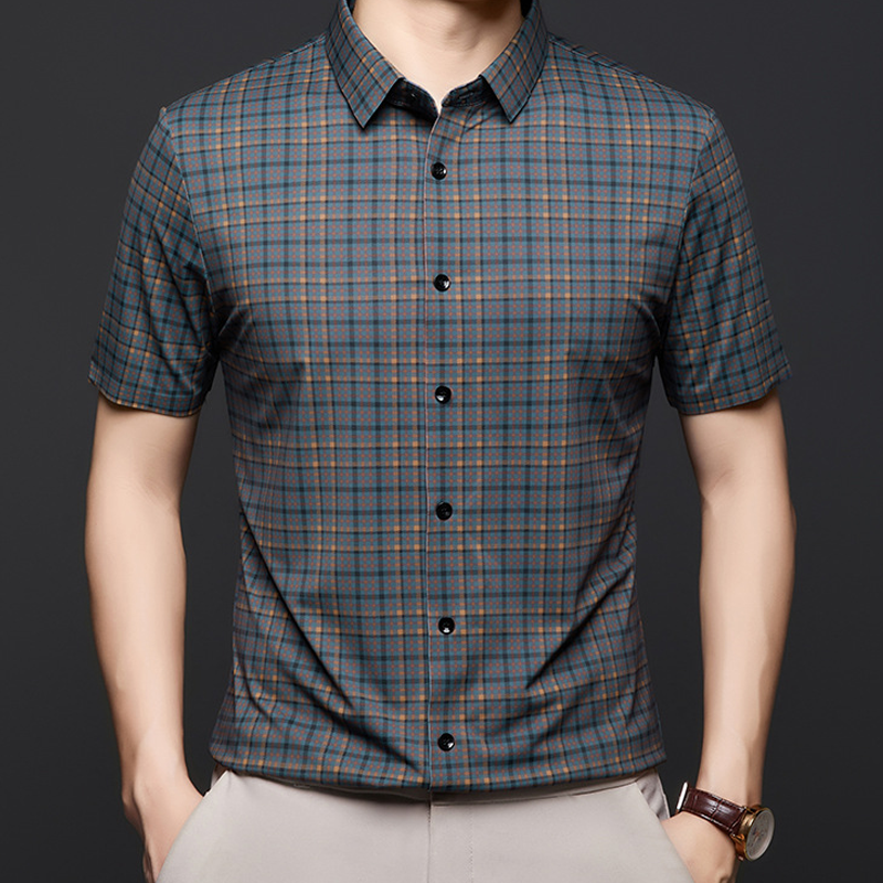 ✅2025 New 🎁 Chemise à manches courtes à carreaux pour hommes - à la mode et confortable