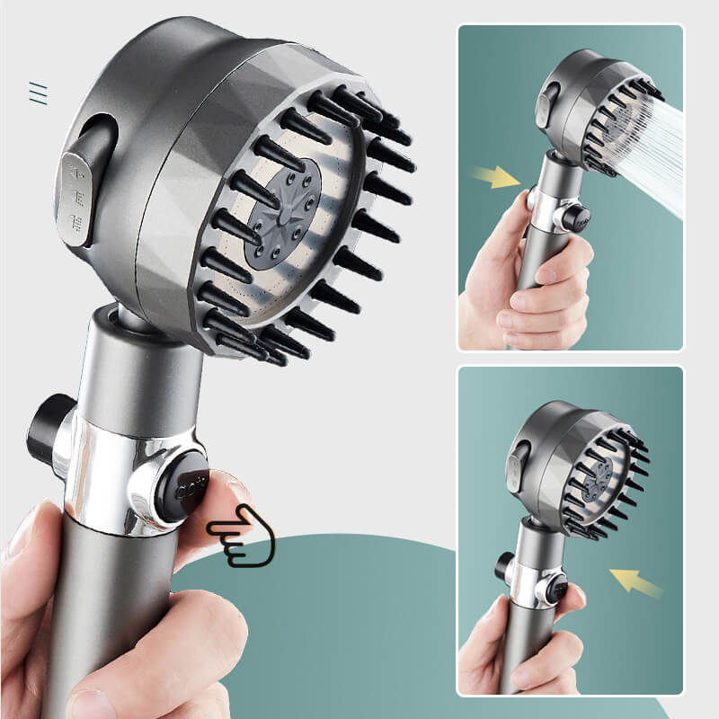 Pomme de douche haute pression avec brosse de massage
