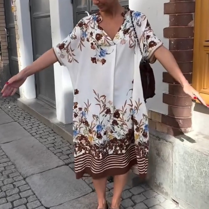 Robes décontractées imprimées de fleurs pour femmes