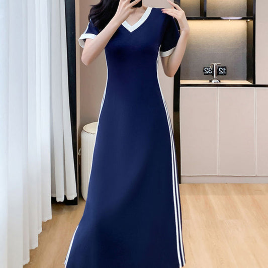 🔥2025 ventes chaudes🔥Robe décontractée et simple à col en V pour femme