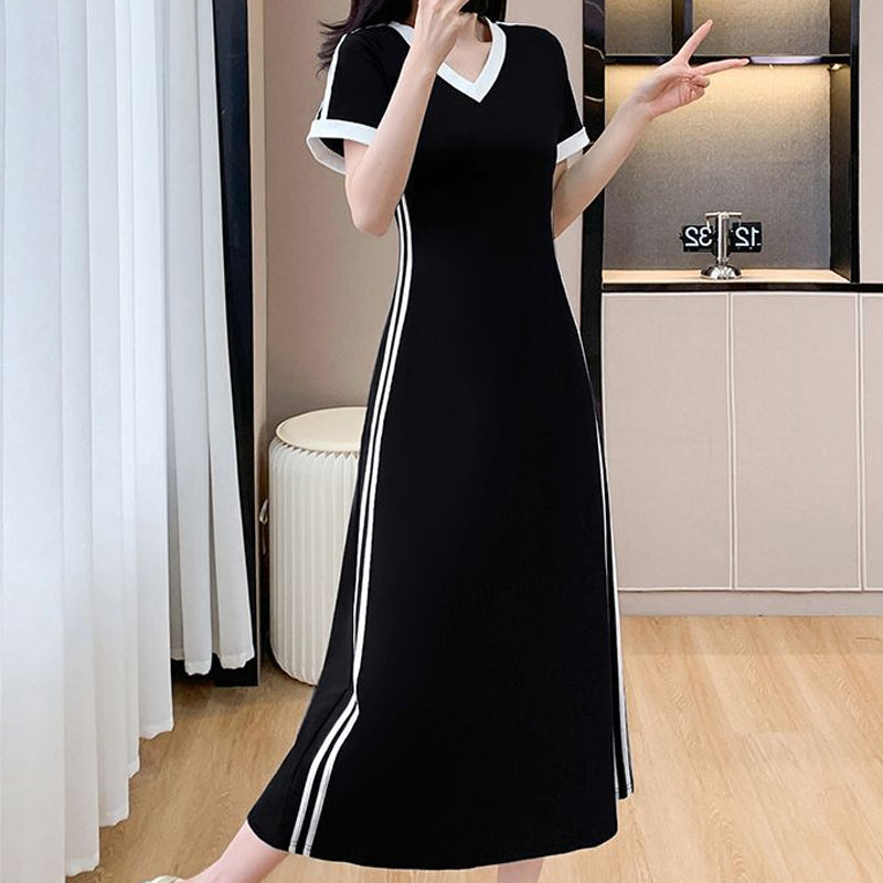 🔥2025 ventes chaudes🔥Robe décontractée et simple à col en V pour femme
