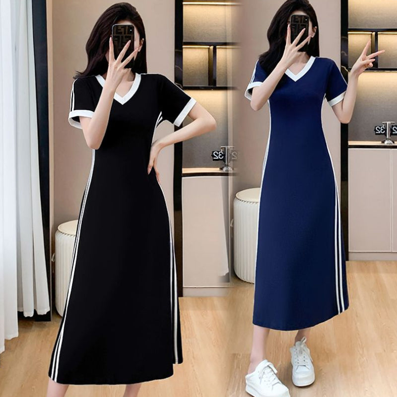 🔥2025 ventes chaudes🔥Robe décontractée et simple à col en V pour femme