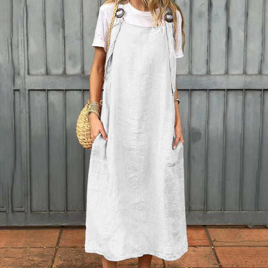 Robe pour femme avec bretelles réglables et poches