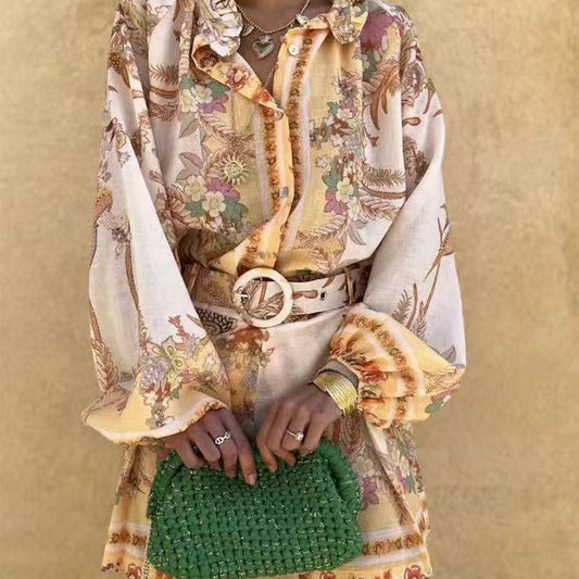 🌼Ensemble 2 pièces vintage femme – Haut & short à imprimé fleuri rétro