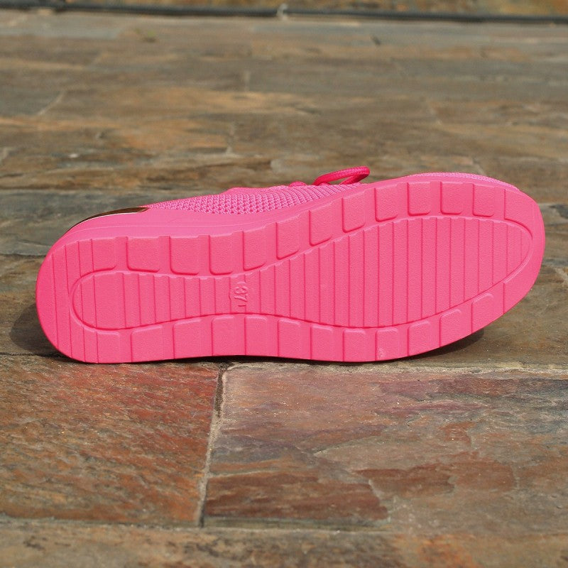 Mocassins à semelles compensées en tricot extensible et respirant pour femmes