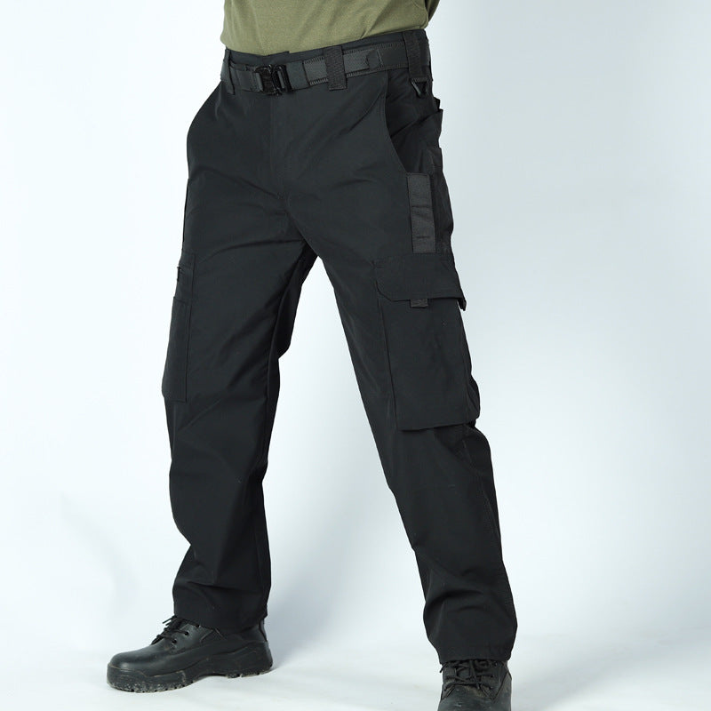 Pantalon cargo long respirant de couleur unie pour hommes