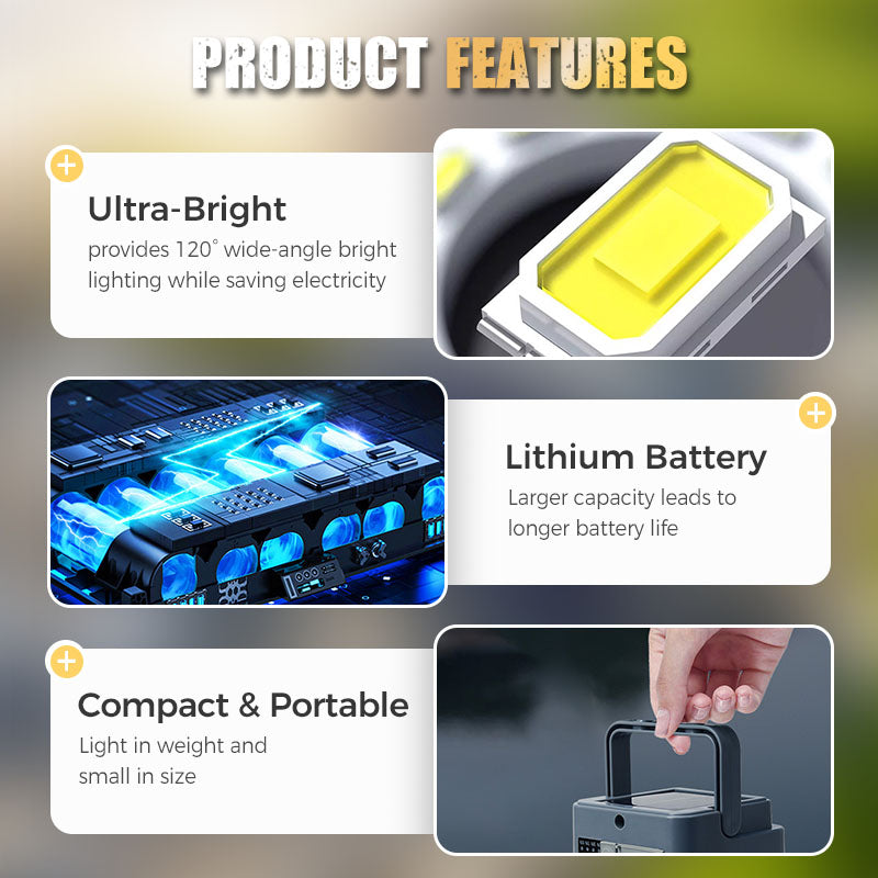 🏆Lampe de camping portable et étanche à énergie solaire🌞🏕️