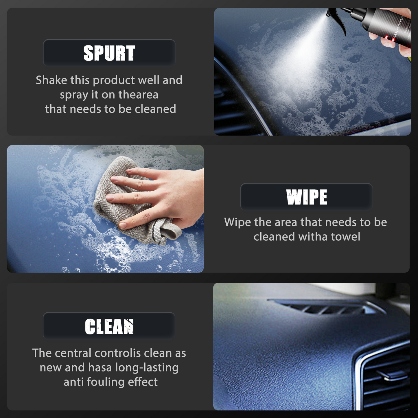 Spray nettoyant pour intérieur de voiture