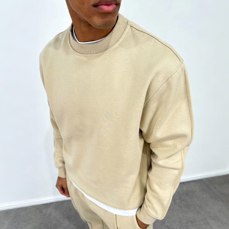 🔥Décontracté et élégant✨Ensemble 2 pièces pour homme composé d'un haut uni et d'un pantalon de jogging taille haute