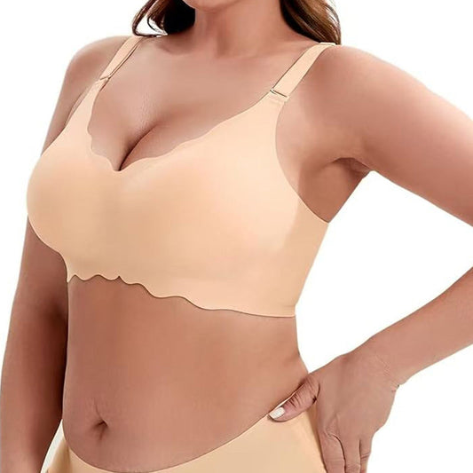 Soutien-gorge push-up plongeant en V profond sans armatures et sans coutures