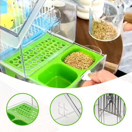 🦜Mangeoire externe coulissante pour perroquets🐦