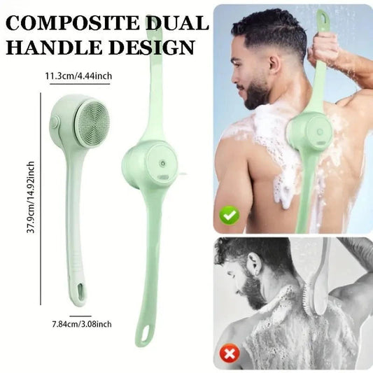 Brosse de bain exfoliante électrique à long manche