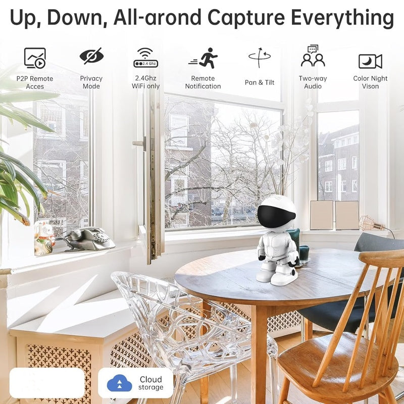 🔥 49% de réduction Hot Sale Caméra en Forme de Robot Intérieur Sans Fil avec Détection de Mouvement - 🛬