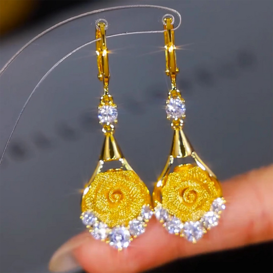 Boucles d'oreilles élégantes en maille rose