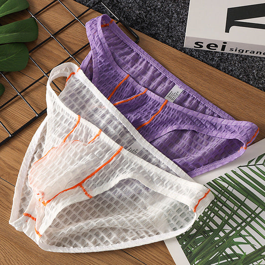 Slip taille basse en maille dentelle pour homme