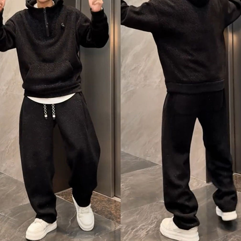 Ensemble 2 pièces élégant pour homme composé d'un sweat à capuche et d'un pantalon large