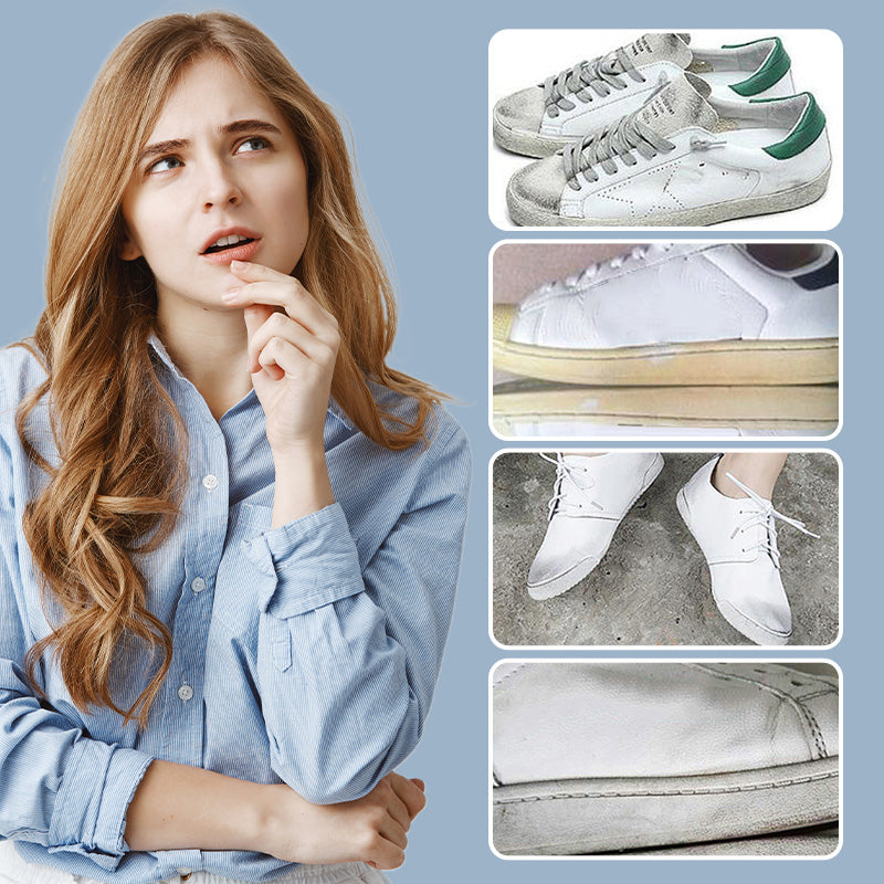 Nettoyant Mousse Décontaminant et Anti-jaunissement pour Chaussures Blanches