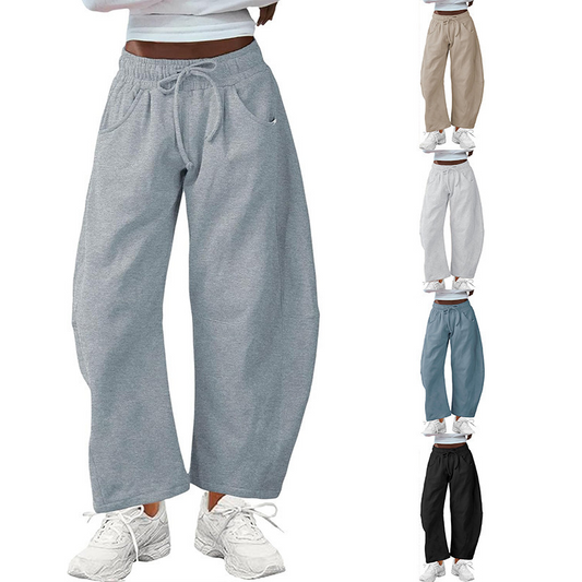 Pantalon de survêtement capri à poche et cordon de serrage