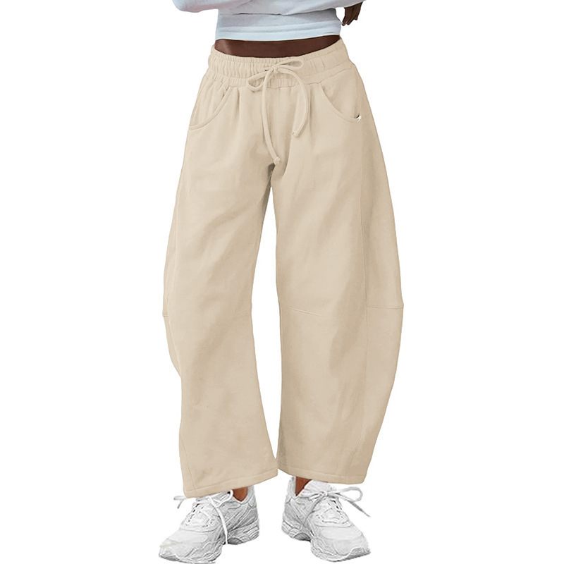 Pantalon de survêtement capri à poche et cordon de serrage