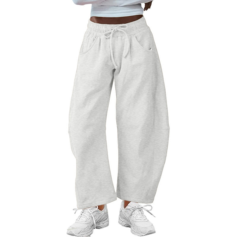 Pantalon de survêtement capri à poche et cordon de serrage