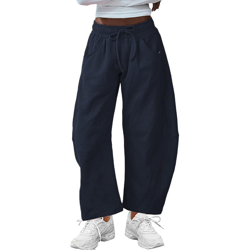 Pantalon de survêtement capri à poche et cordon de serrage