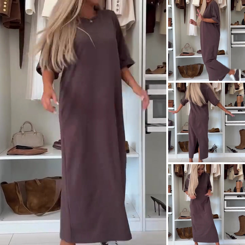 ✨ Robe t-shirt maxi oversize classique pour femme - Une tenue chic et décontractée sans effort
