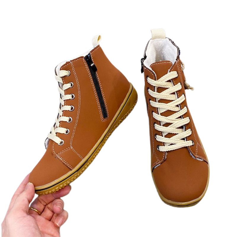 Bottes thermiques en peluche à fermeture éclair latérale pour femmes