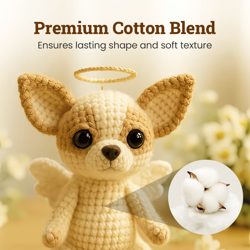 🐾👼 Souvenir Délicat de Chien Miniature au Crochet - Réconfort Émotionnel, Design Ange !