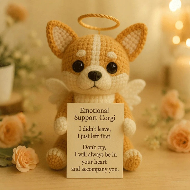 🐾👼 Souvenir Délicat de Chien Miniature au Crochet - Réconfort Émotionnel, Design Ange !