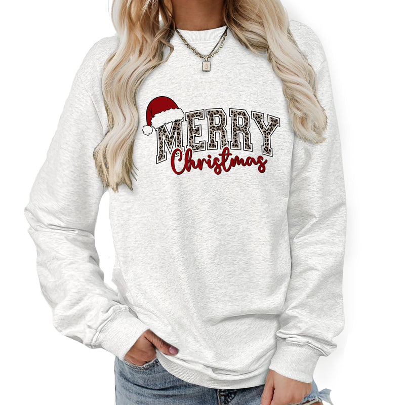 💖DERNIER JOUR DE PROMOTION - 50 % DE RÉDUCTION 💖 Sweat-shirt imprimé « Joyeux Noël » pour femme