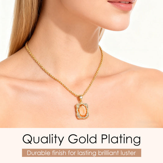 Collier pendentif rétro en strass