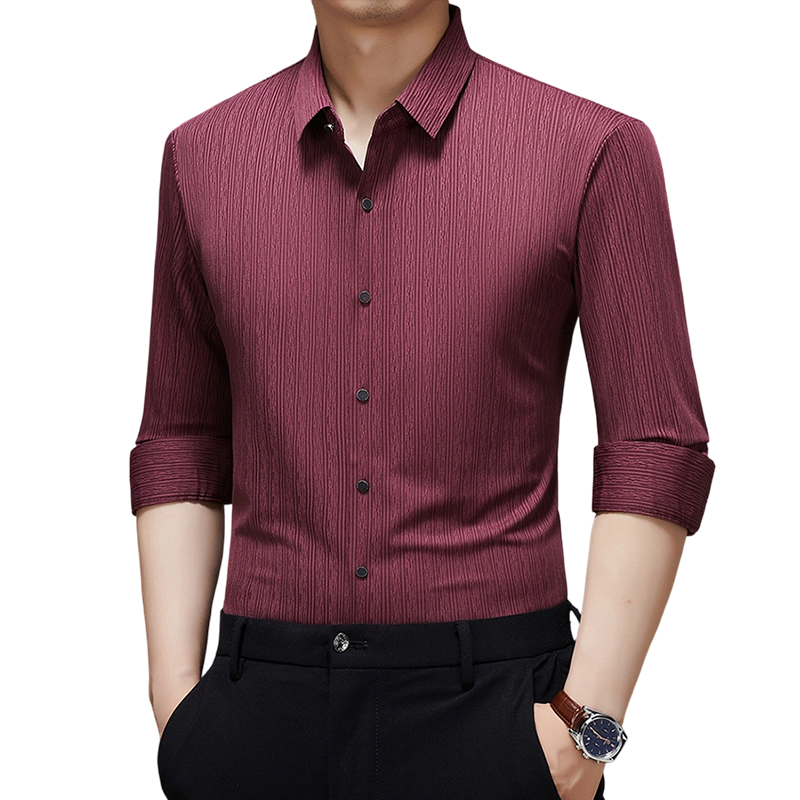 Chemise à manches longues et col à revers pour homme