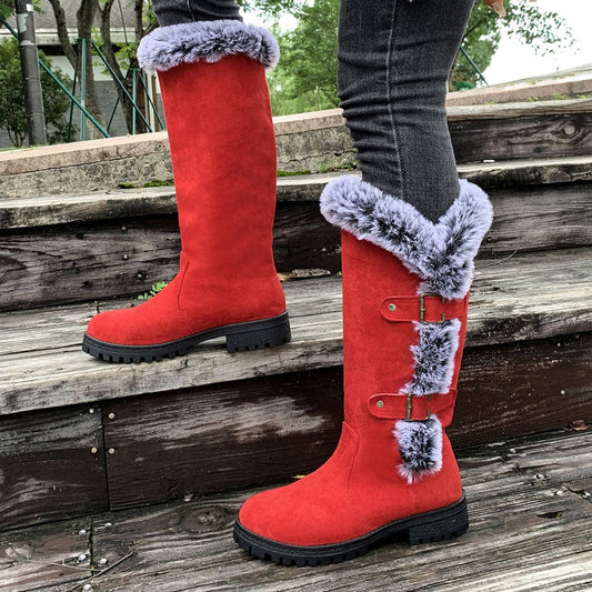 Bottes de neige mi-mollet épaisses en peluche pour femmes【Achetez 2 livraison gratuite】