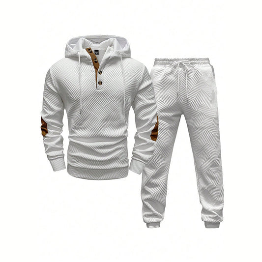 Ensemble survêtement homme avec sweat à capuche et pantalon texturés【LIVRAISON GRATUITE】