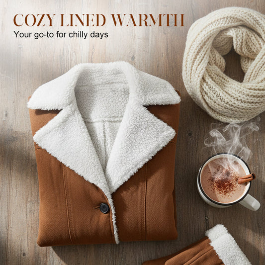 Veste chic et chaude pour femme avec col à revers