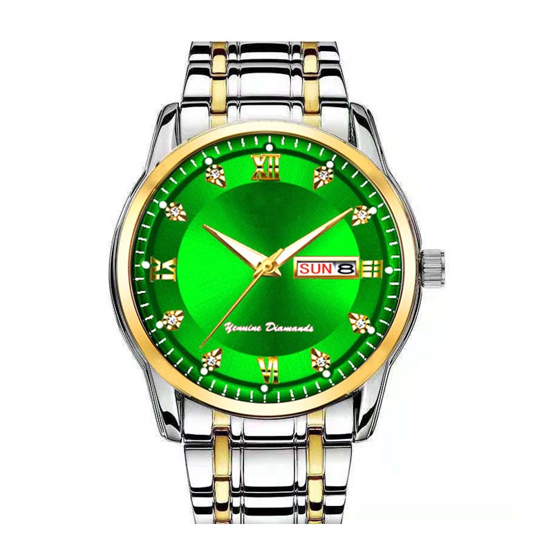 📢 60 % de réduction !!! Montre homme lumineuse & étanche – élégance bicolore, affichage jour/date 🎁⌚
