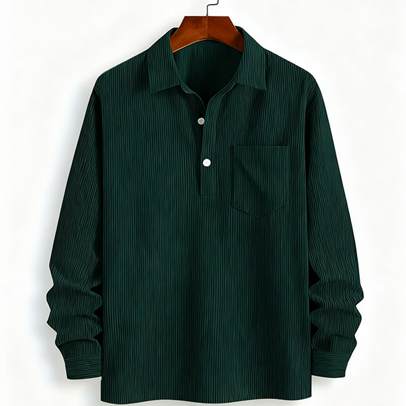 Chemise longue manche chaude décontractée pour homme