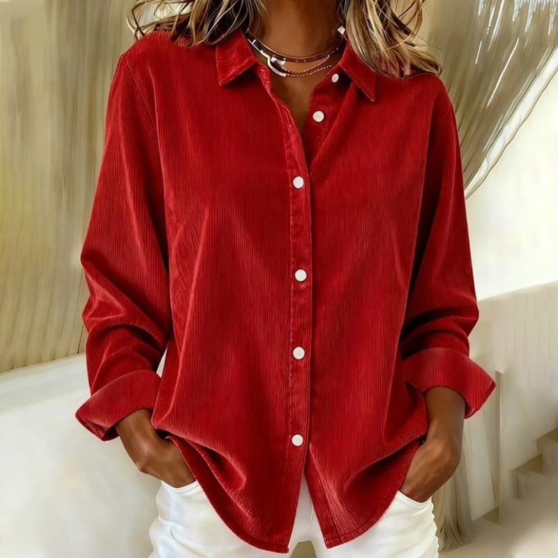 Chemise décontractée à manches longues et boutons pour femmes