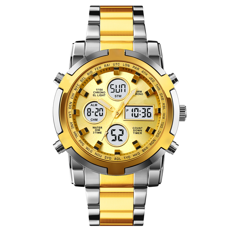 📢📢63% DE RÉDUCTION !! ⏰ Montre Analogique-Numérique Militaire Étanche pour Hommes – 48mm, Multifonction & Bracelet en Acier Inoxydable ! 🕰️💪