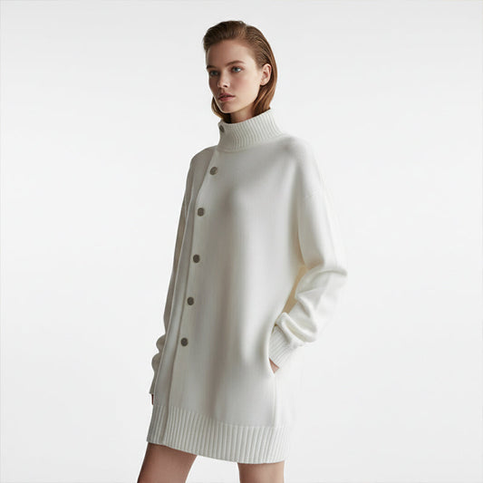 Gilet boutonné à col montant pour femme