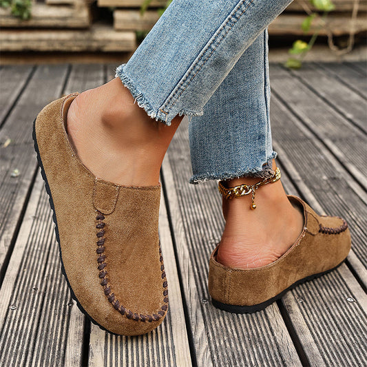 👡 50% DE RÉDUCTION! 🩴 Pantoufles Mules Femme à Bout Large Fermé – Semelle Moelleuse, Antidérapantes & Parfaites Pour Un Confort Douillet À La Maison 🏠